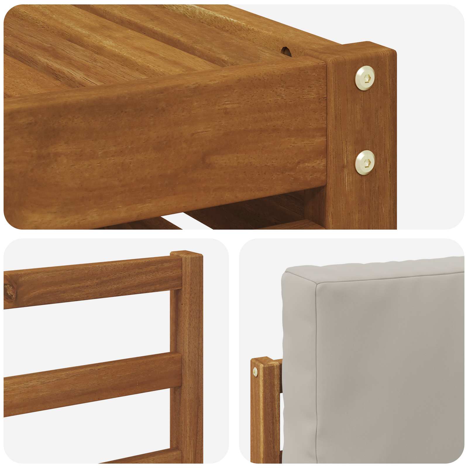Set divani con cuscino 6 pcs Grigio Naturale e Chiaro | homemem39