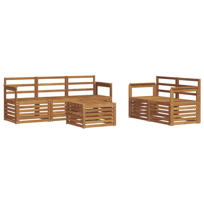 Set divani 6 pcs Naturale Legno di Acacia Massello | homemem39