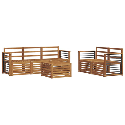Set divani 6 pcs Naturale Legno di Acacia Massello | homemem39