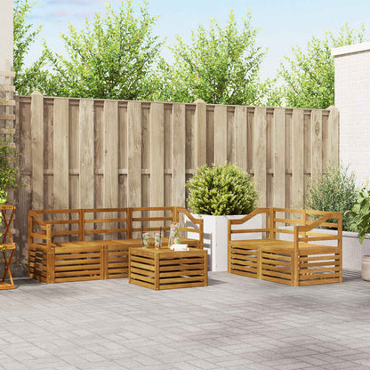 Set divani 6 pcs Naturale Legno di Acacia Massello