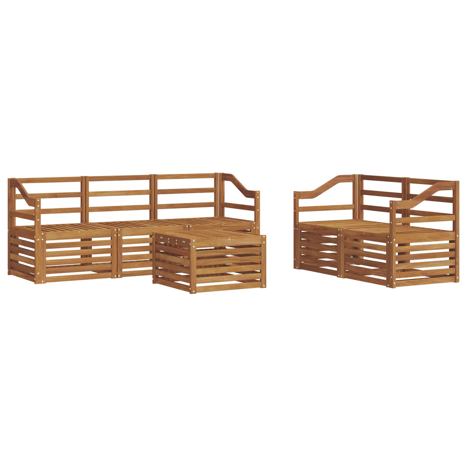 Set divani 6 pcs Naturale Legno di Acacia Massello | homemem39