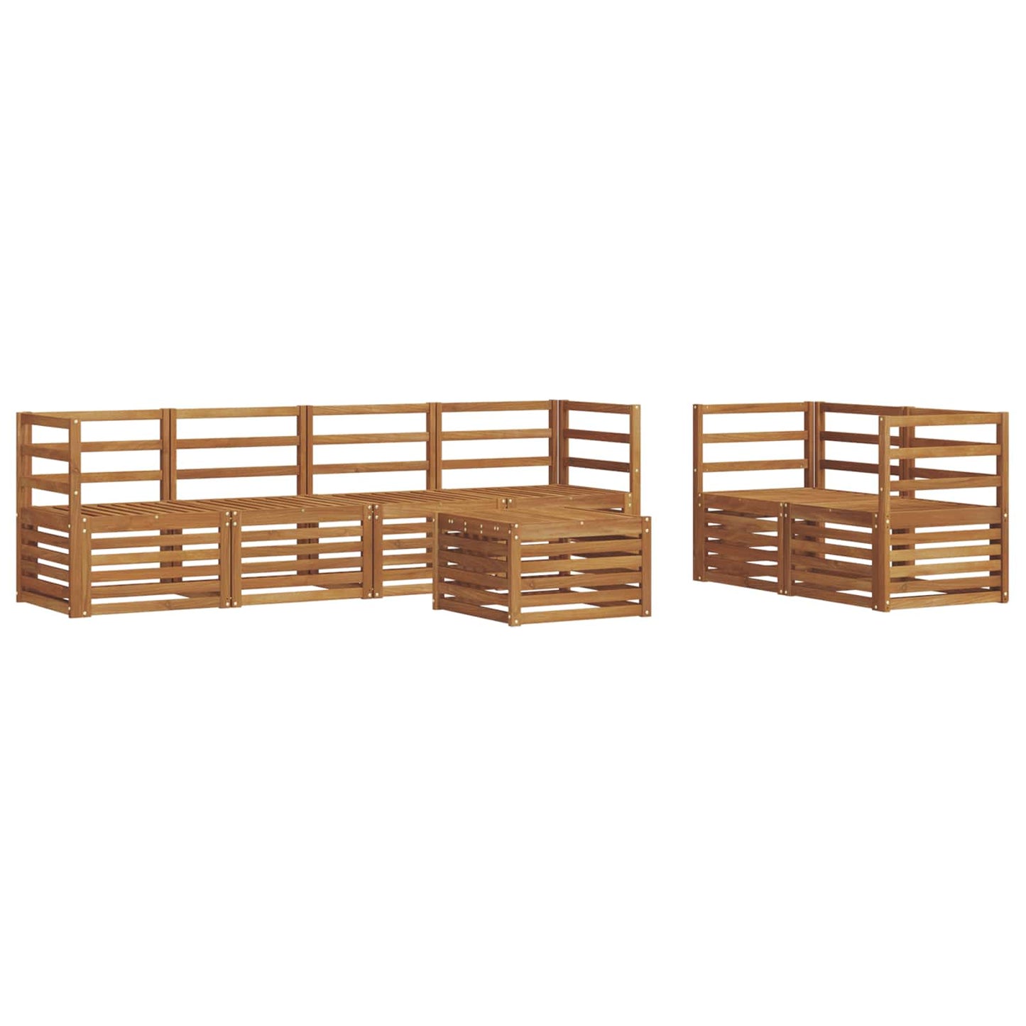 Set di divani da esterno 7 pcs Naturale
