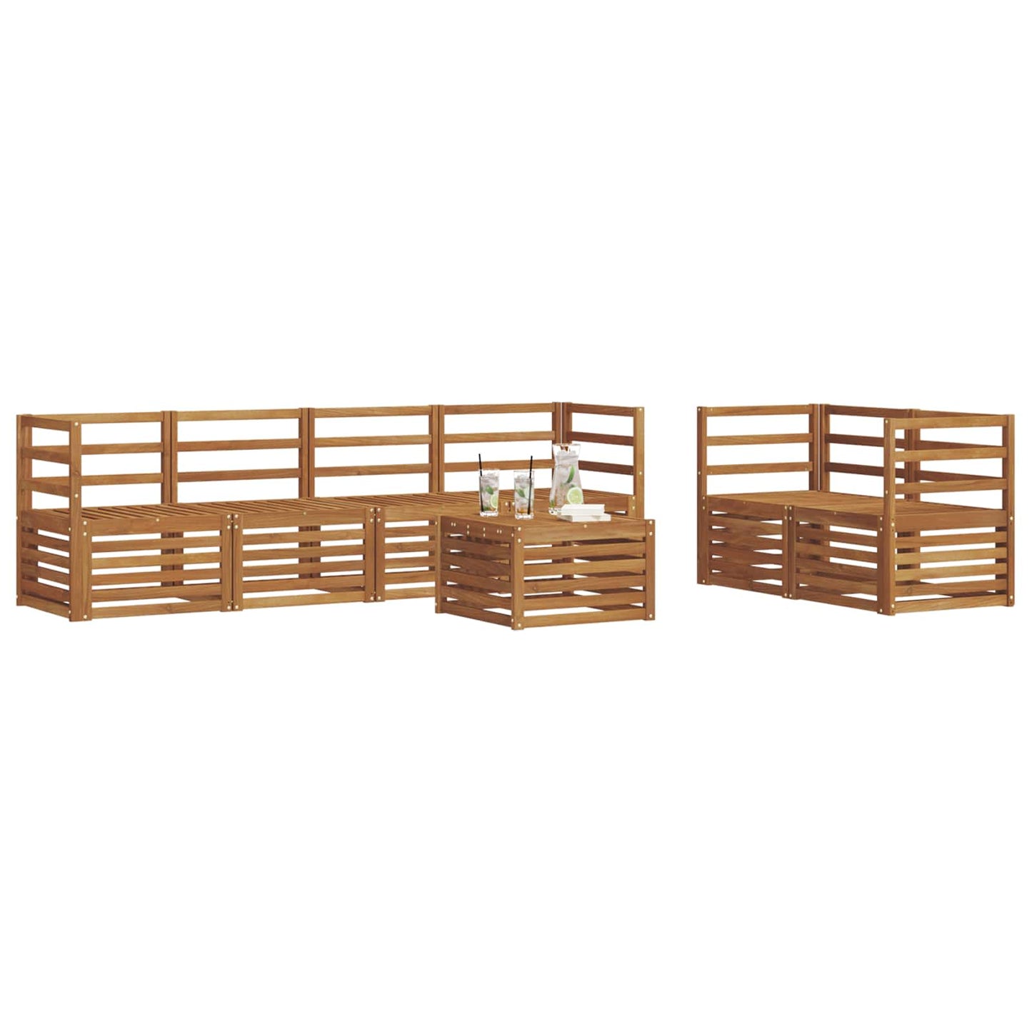 Set di divani da esterno 7 pcs Naturale