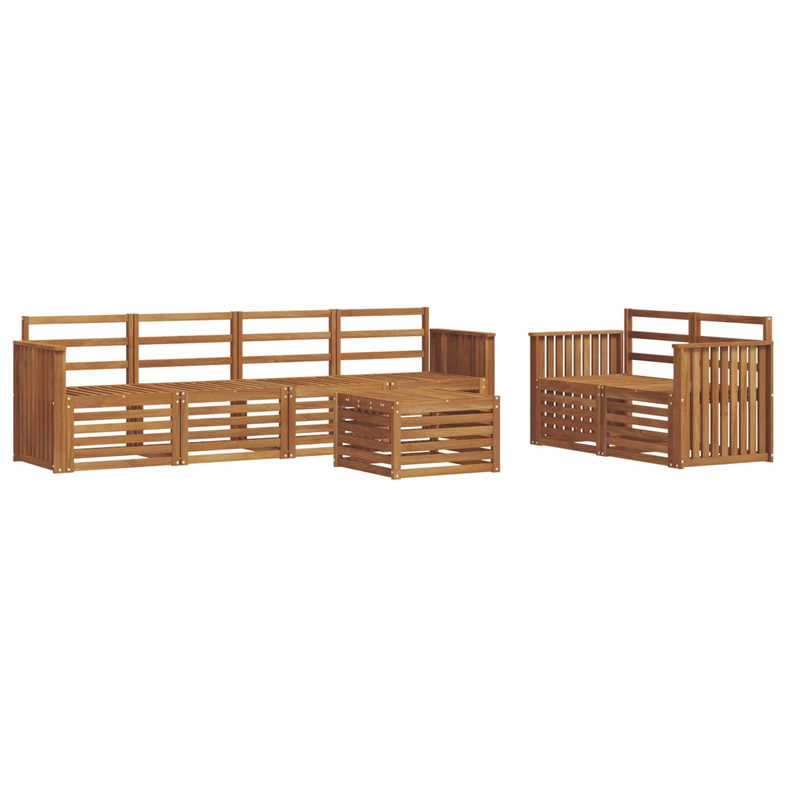 Set di divani da esterno 7 pcs Naturale | homemem39