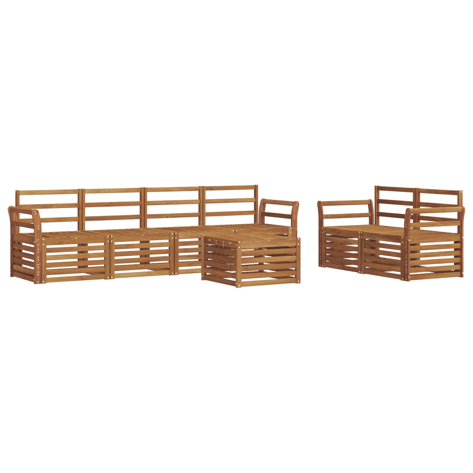 Set di divani da esterno 7 pcs Naturale | homemem39