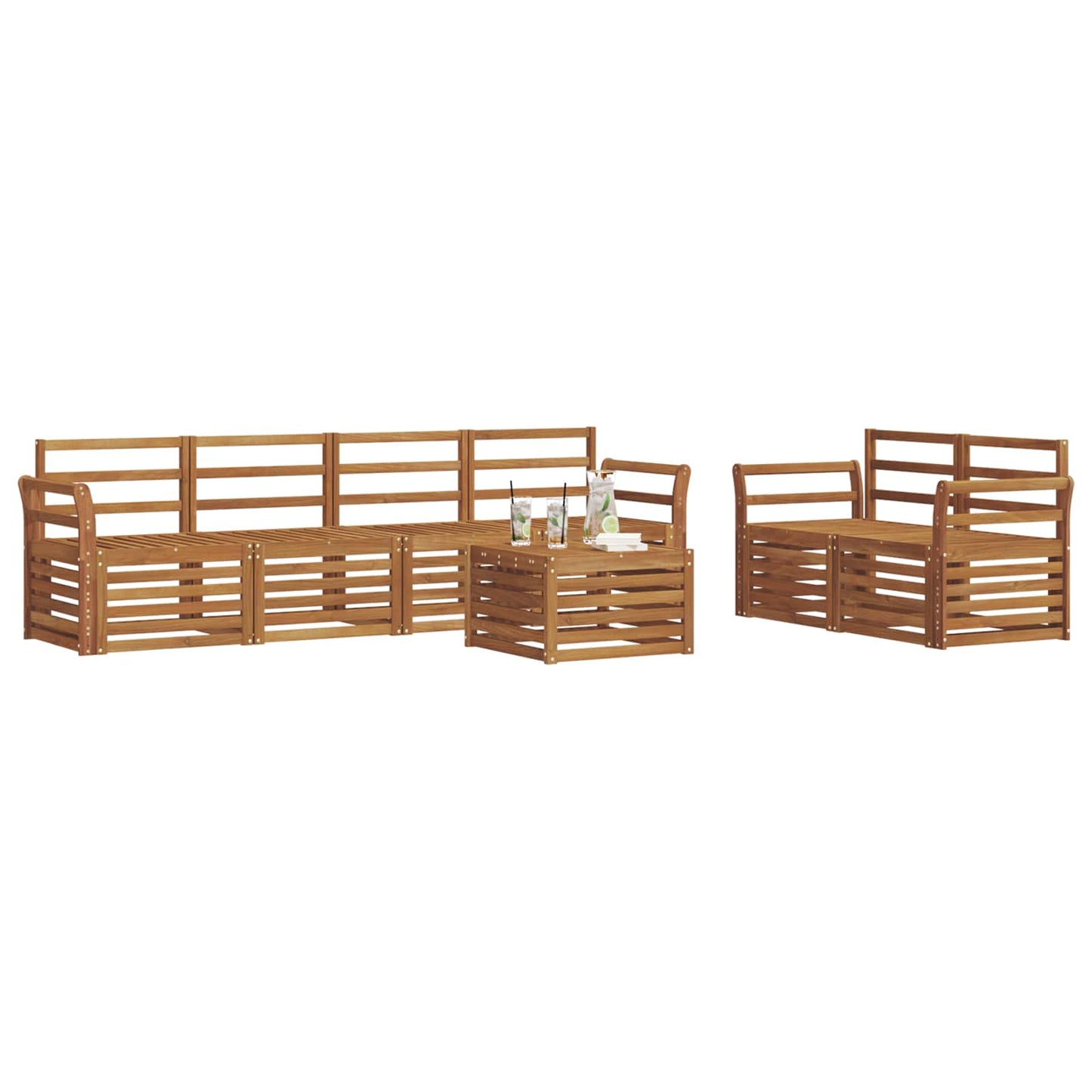 Set di divani da esterno 7 pcs Naturale | homemem39