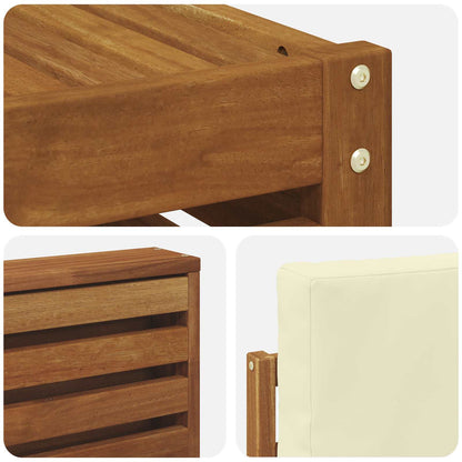 Set di divani da esterno con cuscino 7 pcs Naturale e Crema | homemem39
