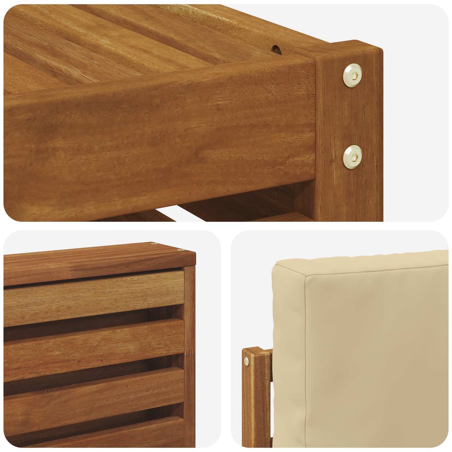 Set di divani da esterno con cuscino 7 pcs Naturale e Beige | homemem39