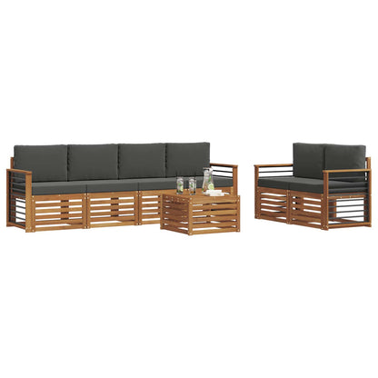 Set di divani da esterno con cuscino 7 pcs Naturale e Antracite | homemem39