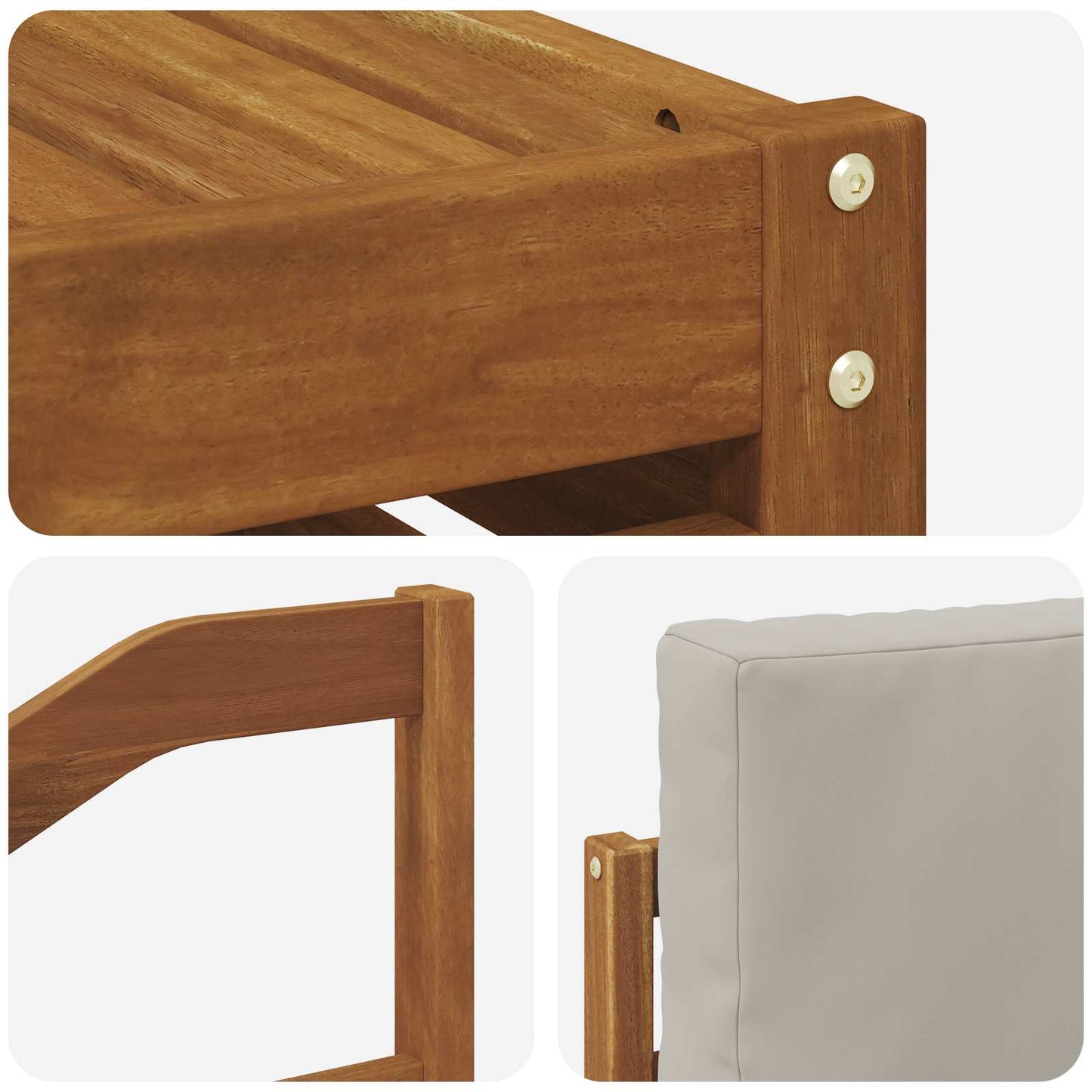 Set di divani da esterno 7 pcs Grigio Naturale e Chiaro