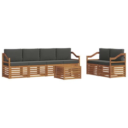 Set di divani da esterno con cuscino 7 pcs Naturale e Antracite | homemem39