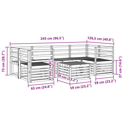 Set di divani da esterno 7 pcs Naturale | homemem39