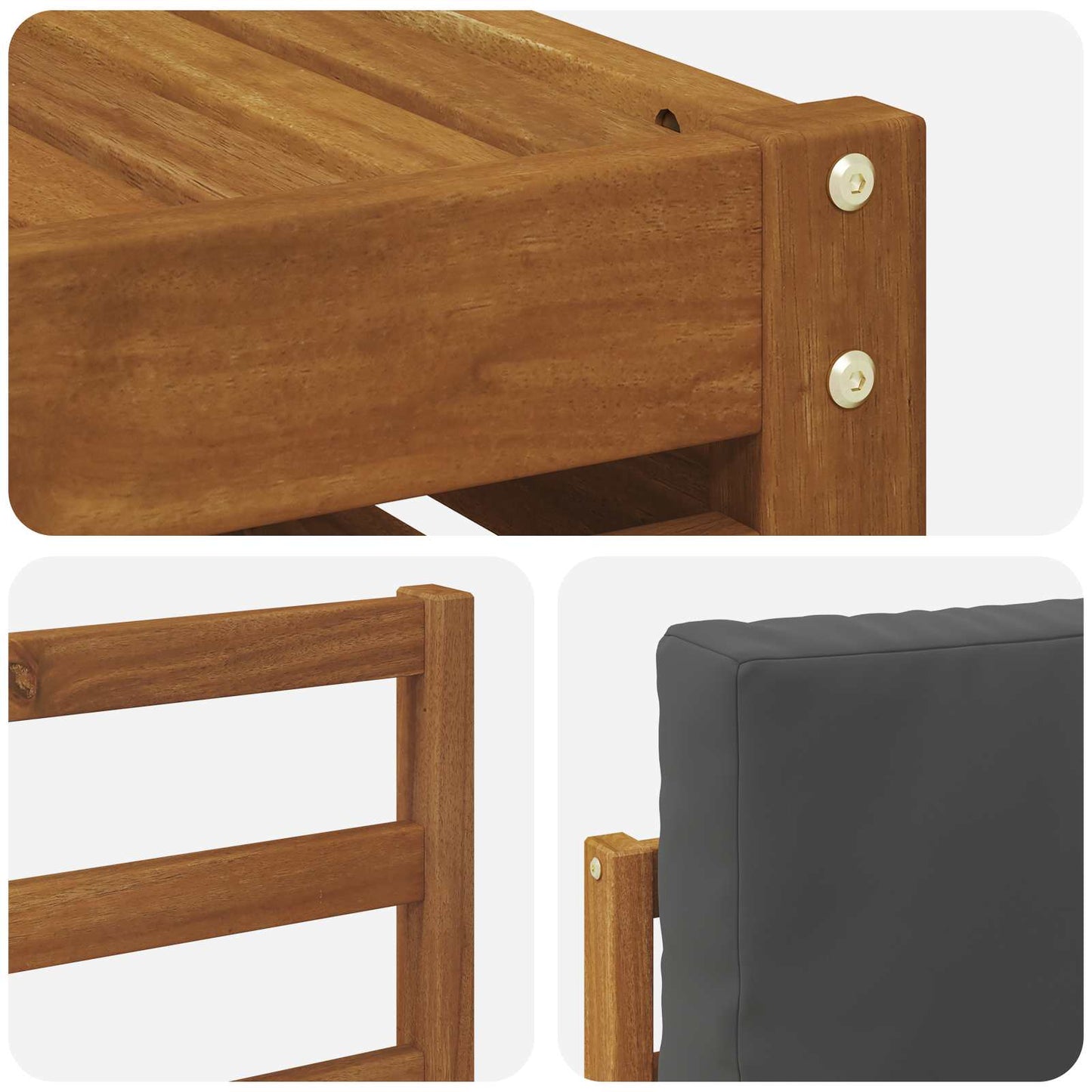 Set di divani da esterno con cuscino 7 pcs Naturale e Antracite