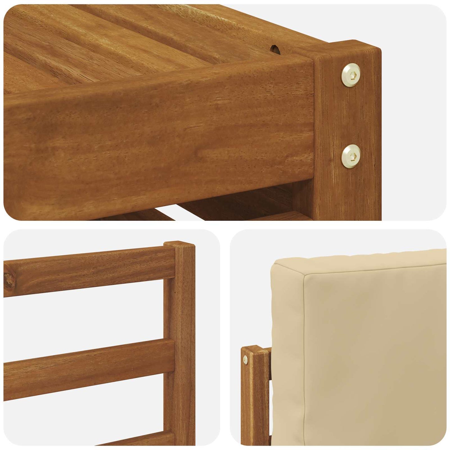 Set di divani da esterno con cuscino 7 pcs Naturale e Beige | homemem39
