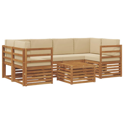 Set di divani da esterno con cuscino 7 pcs Naturale e Beige