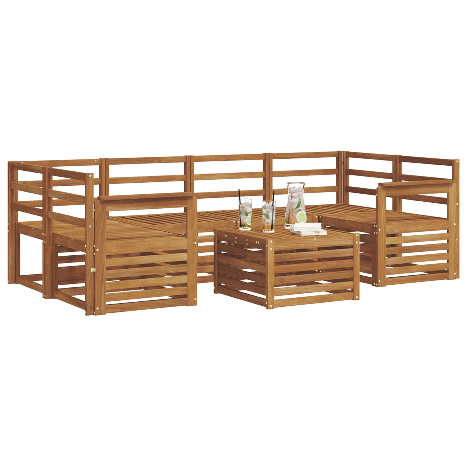 Set di divani da esterno 7 pcs Naturale | homemem39