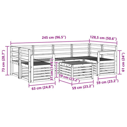 Set di divani da esterno 7 pcs Naturale | homemem39