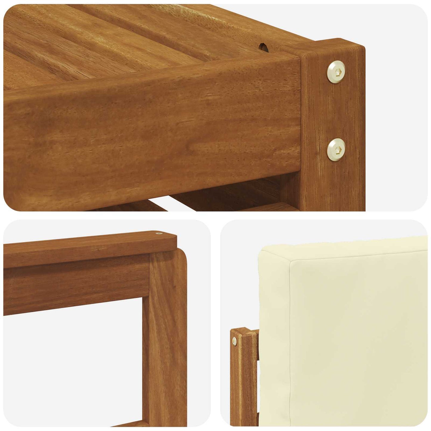 Set di divani da esterno con cuscino 7 pcs Naturale e Crema | homemem39