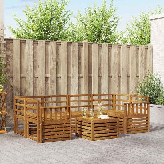 Set di divani da esterno 7 pcs Naturale