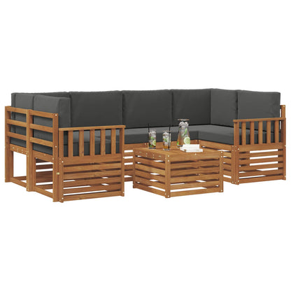 Set di divani da esterno con cuscino 7 pcs Naturale e Antracite