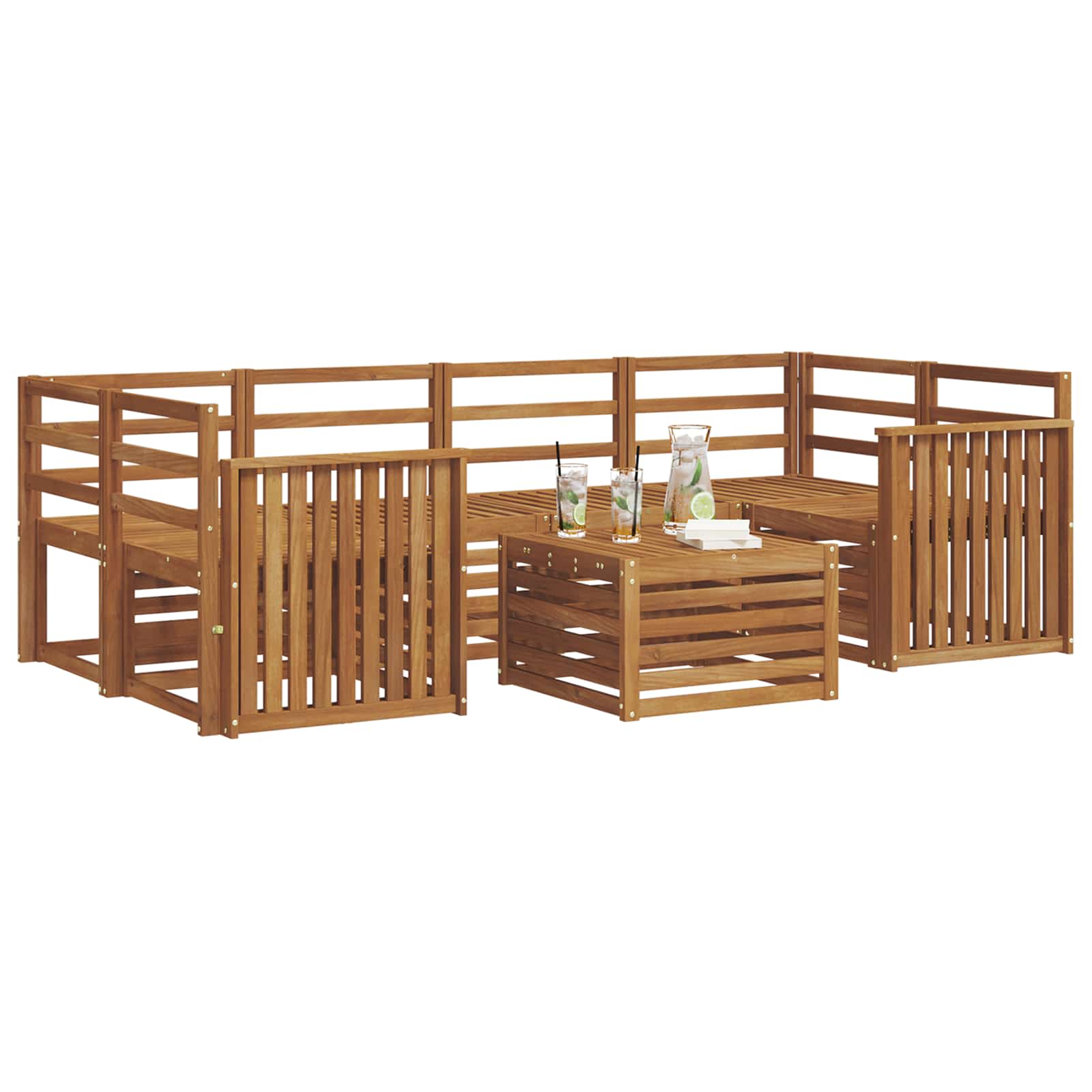 Set di divani da esterno 7 pcs Naturale | homemem39