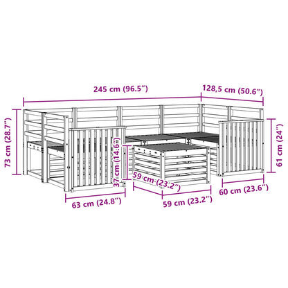 Set di divani da esterno 7 pcs Naturale | homemem39