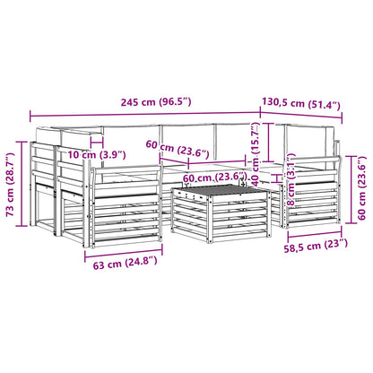Set di divani da esterno con cuscino 7 pcs Naturale e Antracite | homemem39