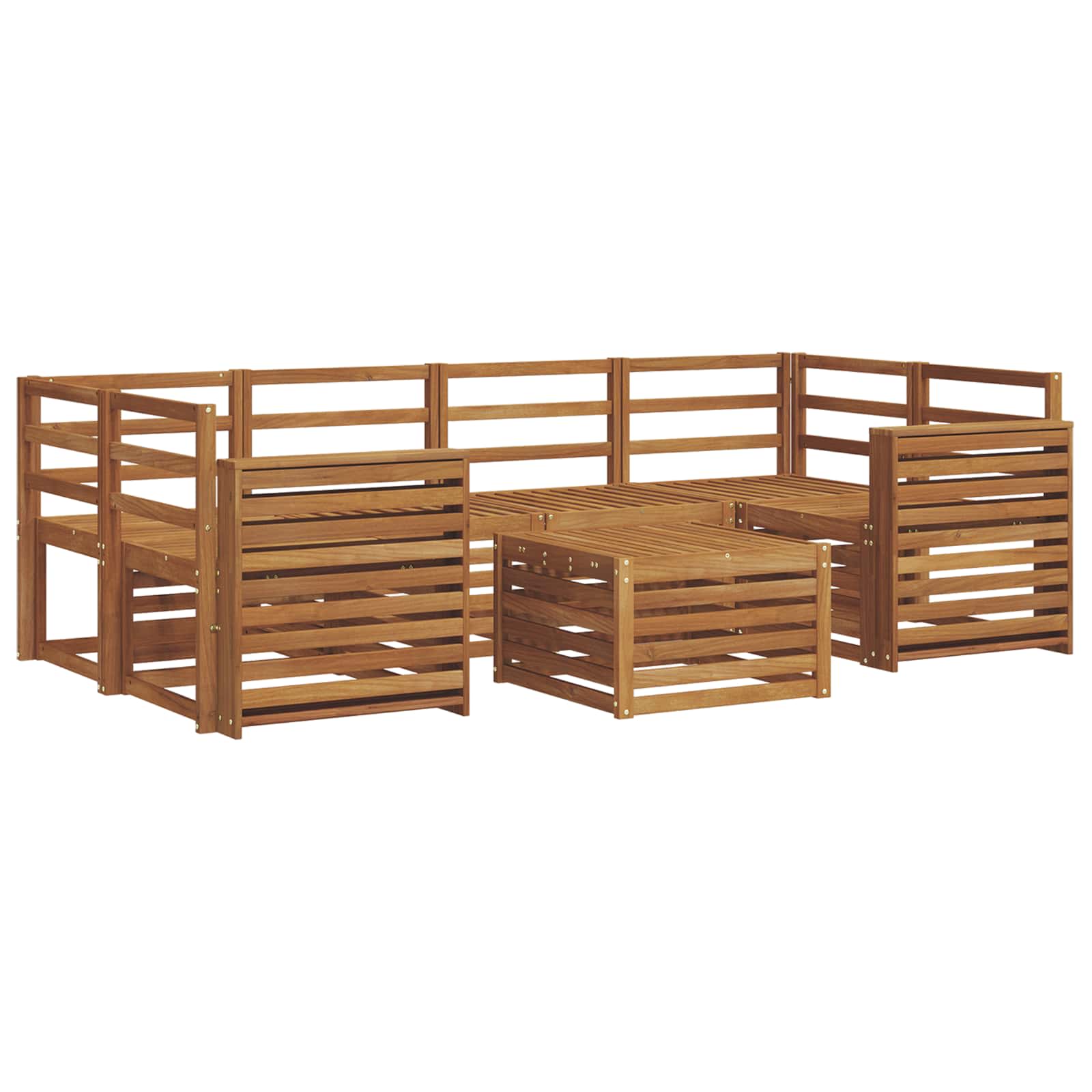 Set di divani da esterno 7 pcs Naturale | homemem39
