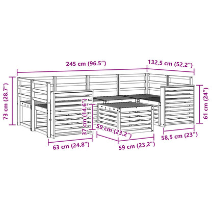 Set di divani da esterno 7 pcs Naturale