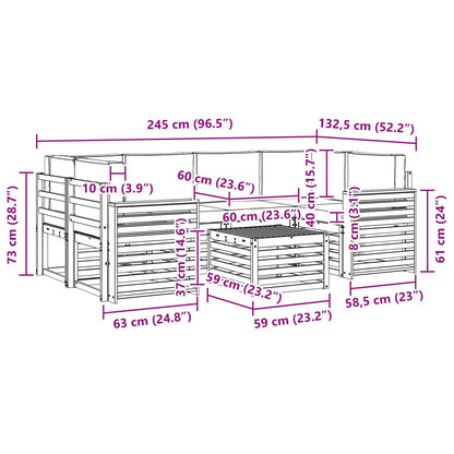 Set di divani da esterno con cuscino 7 pcs Naturale e Antracite | homemem39