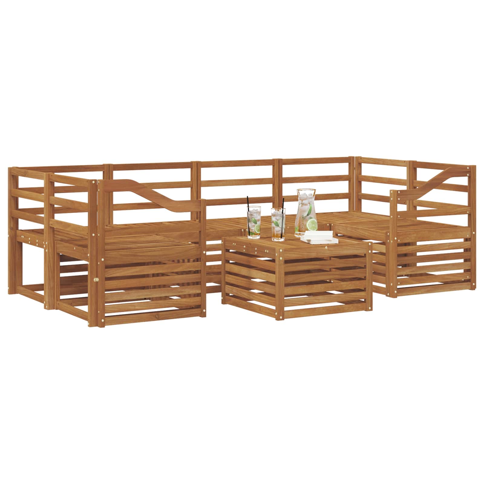 Set di divani da esterno 7 pcs Naturale | homemem39