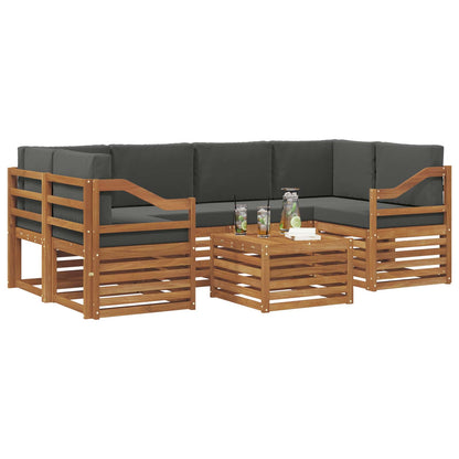 Set di divani da esterno con cuscino 7 pcs Naturale e Antracite