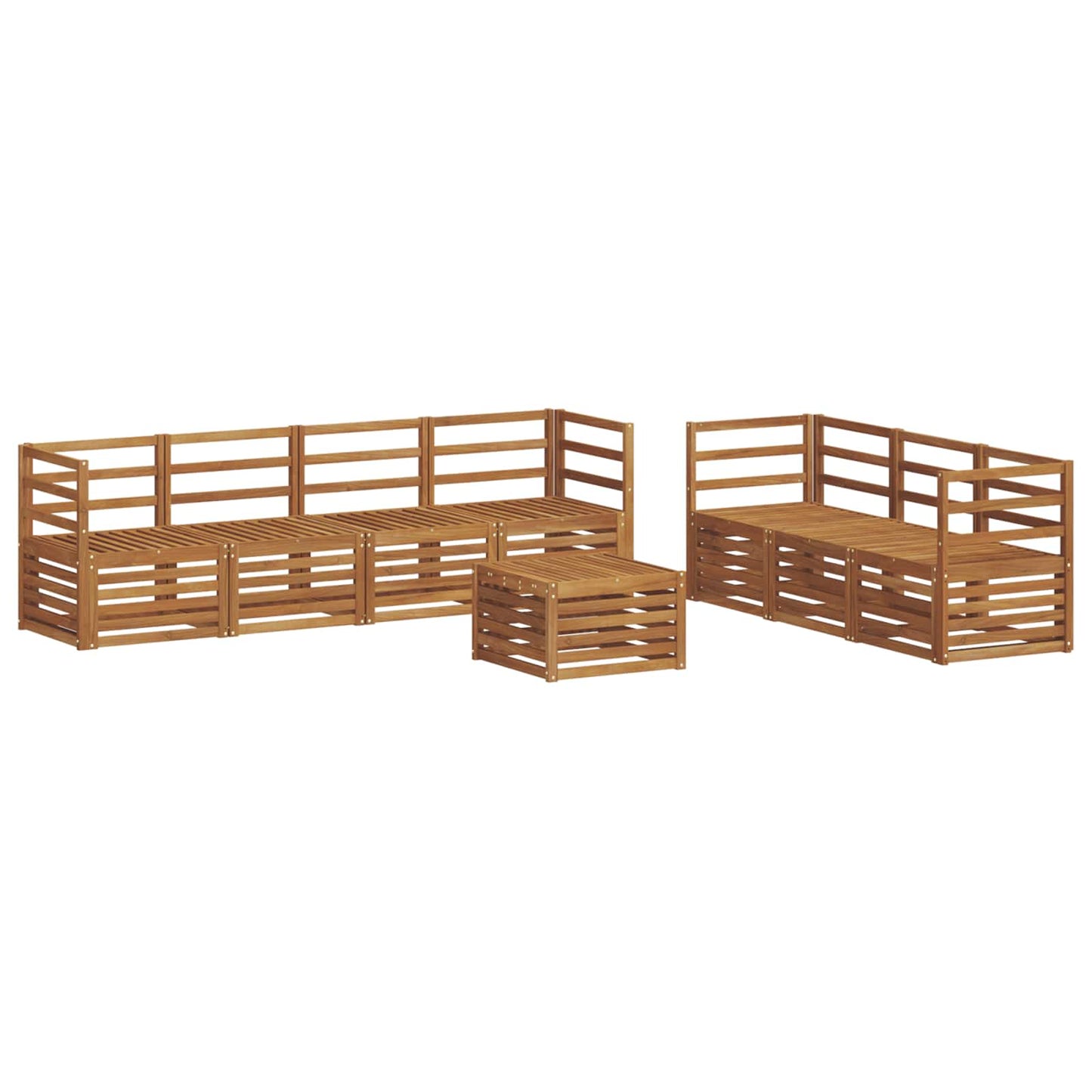 Set divani 8 pcs Naturale Legno di Acacia Massello