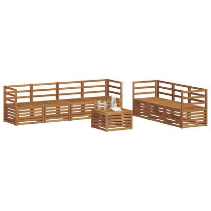 Set divani 8 pcs Naturale Legno di Acacia Massello