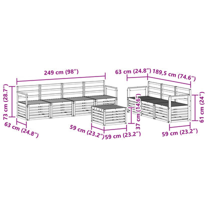 Set divani 8 pcs Naturale Legno di Acacia Massello | homemem39