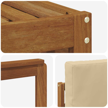 Set divani 8 pcs Naturale e Beige Legno di Acacia Massello | homemem39