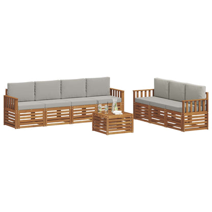 Set divani con cuscino 8 pcs Grigio Naturale e Chiaro | homemem39