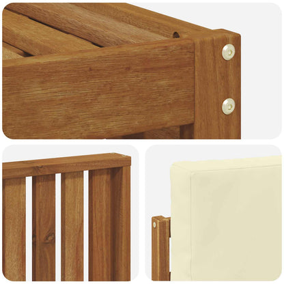 Set divani 8 pcs Naturale e Crema Legno di Acacia Massello | homemem39