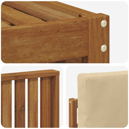 Set divani 8 pcs Naturale e Beige Legno di Acacia Massello | homemem39