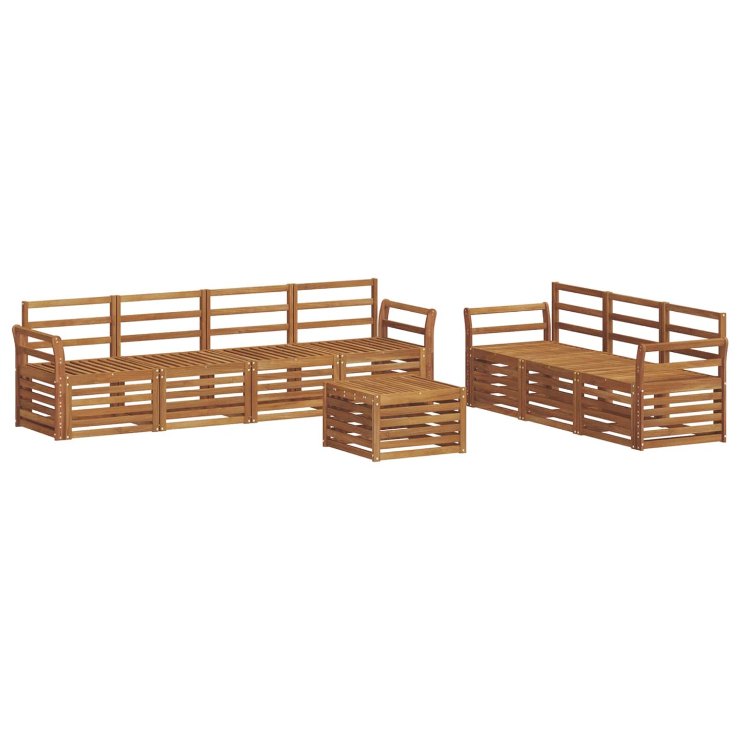 Set divani 8 pcs Naturale Legno di Acacia Massello | homemem39
