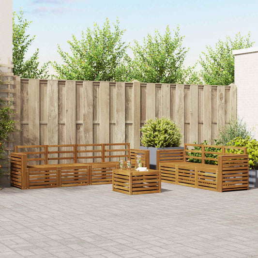 Set divani 8 pcs Naturale Legno di Acacia Massello