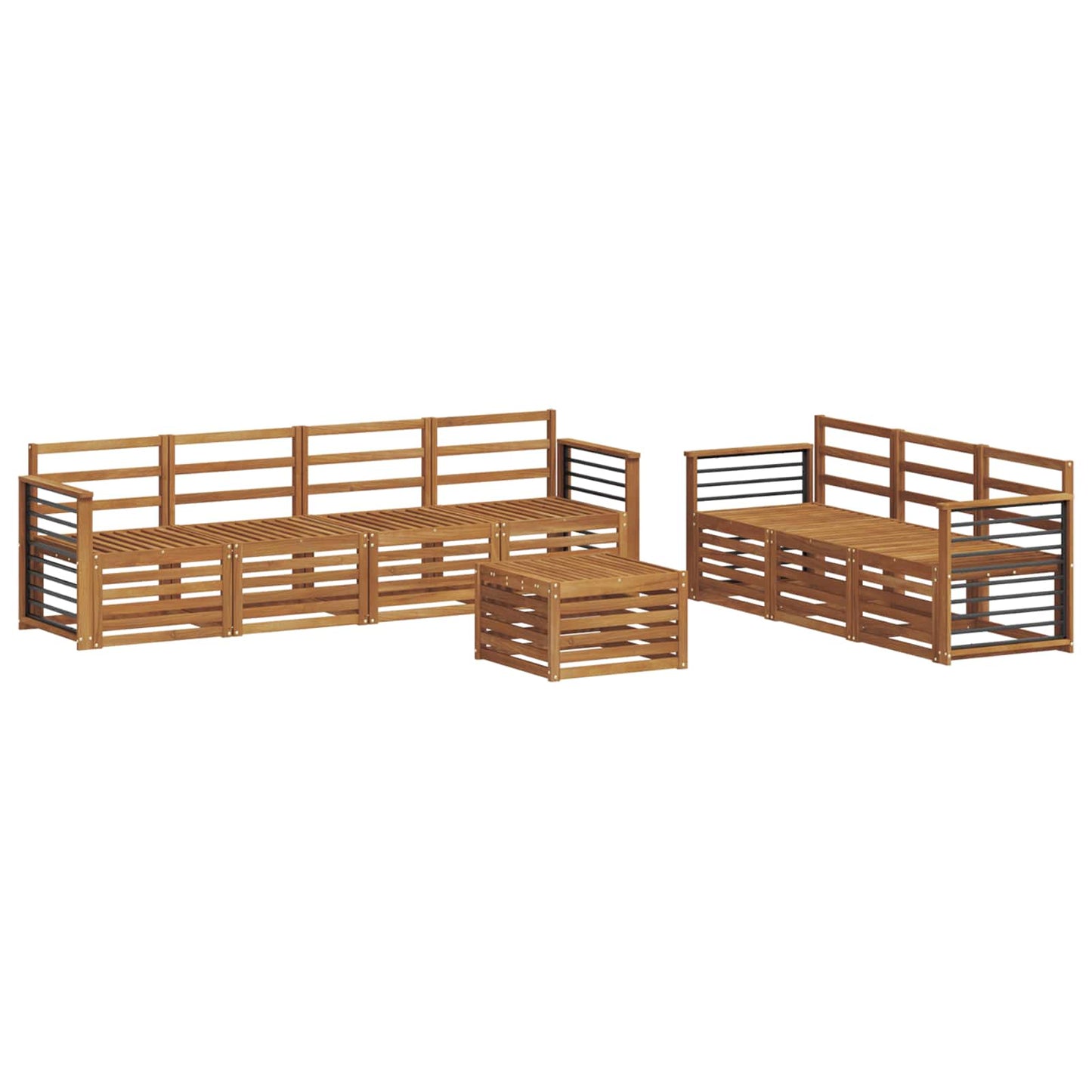 Set divani 8 pcs Naturale Legno di Acacia Massello | homemem39