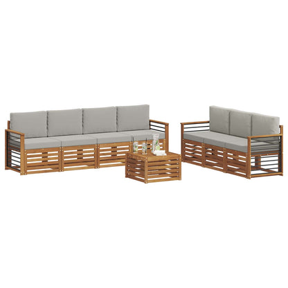 Set divani con cuscino 8 pcs Grigio Naturale e Chiaro | homemem39