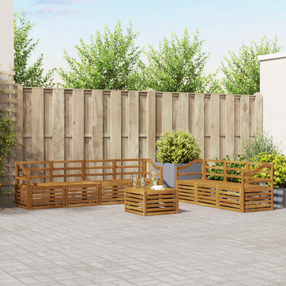 Set divani 8 pcs Naturale Legno di Acacia Massello