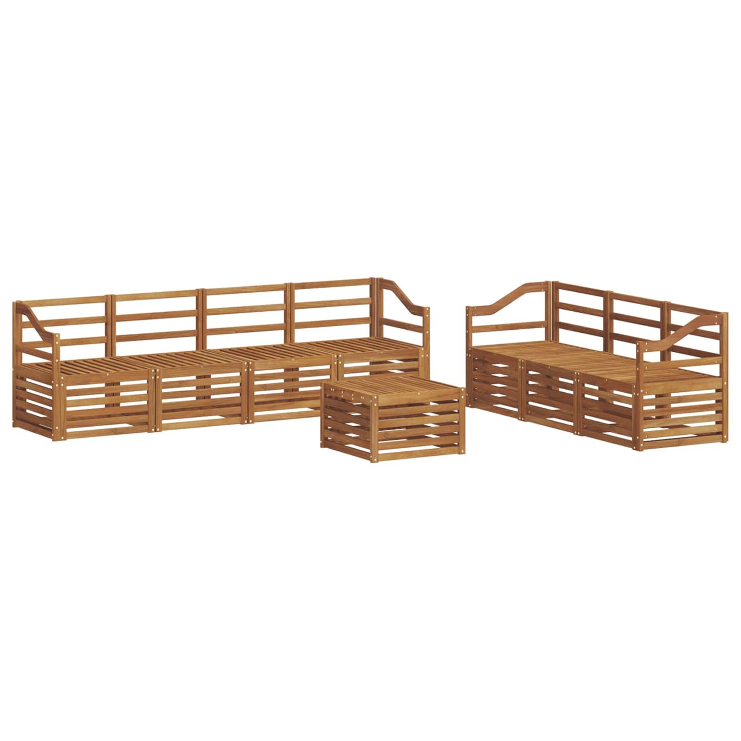 Set divani 8 pcs Naturale Legno di Acacia Massello