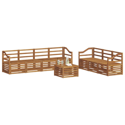 Set divani 8 pcs Naturale Legno di Acacia Massello