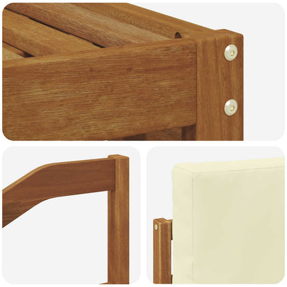 Set divani 8 pcs Naturale e Crema Legno di Acacia Massello | homemem39