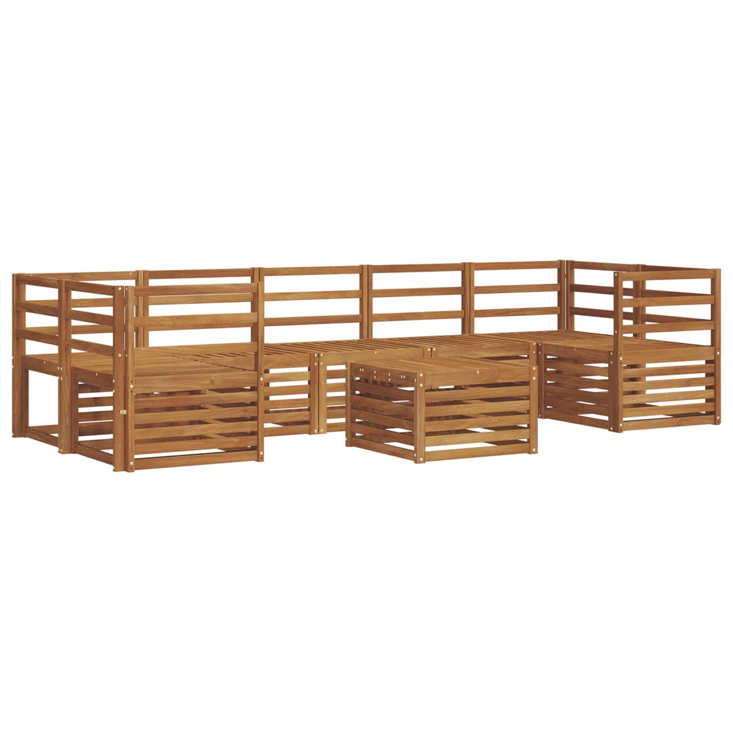 Set divani 8 pcs Naturale Legno di Acacia Massello | homemem39
