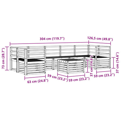 Set divani 8 pcs Naturale Legno di Acacia Massello