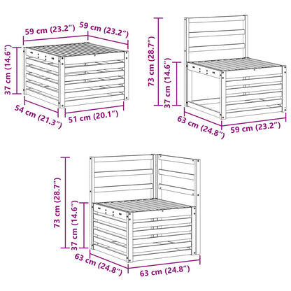 Set divani 8 pcs Naturale Legno di Acacia Massello